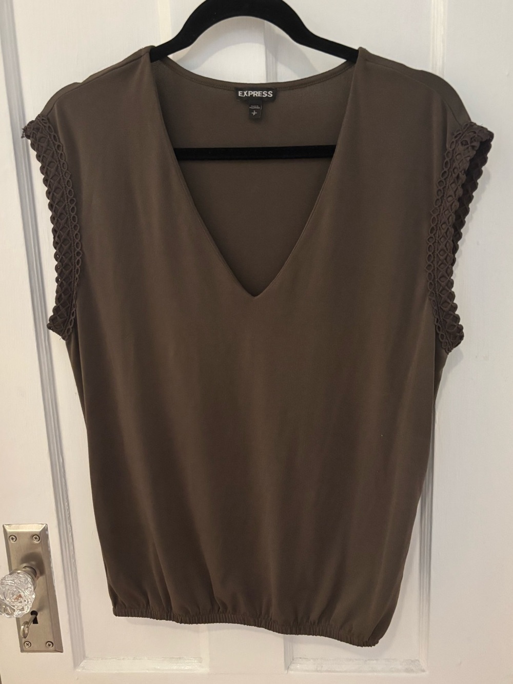 Express Olive B V-Neck sleeveless Blouse
